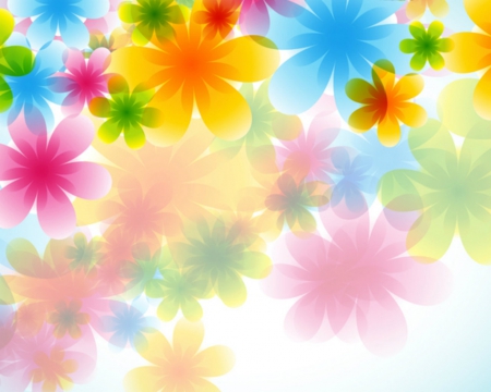 Colorful Flowers - colorful, art, flowers, petals