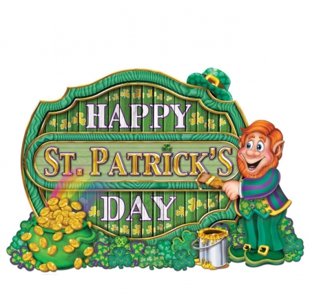 LEPRECHAUN GREETINGS - gold, irsh, march, gretting, wish, holiday, green, leprechaun, pot