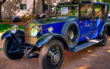 Rolls Royce - rolls-royce, car, old, blue