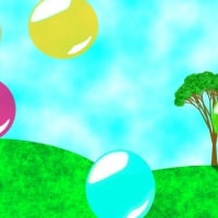 scenary with floating bubbles