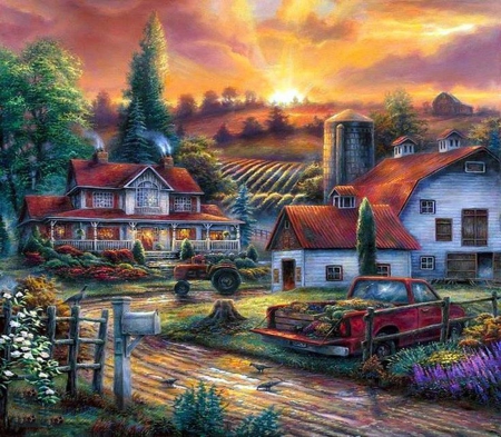 village - village, art, hauses, sun