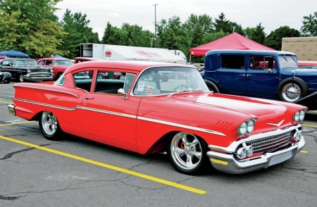 1958-Chevrolet-Delray - Bowtie, Red, GM, Classic