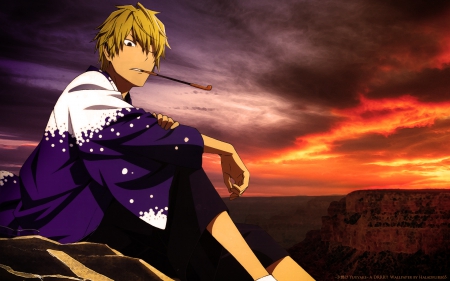 Shizuo Heiwajima - anime, series, sunset, durarara