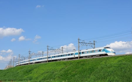 train in a field - fun, train, nature, field, cool