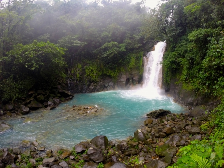 foggy waterfall - fun, nature, cool, forest, river, waterfall