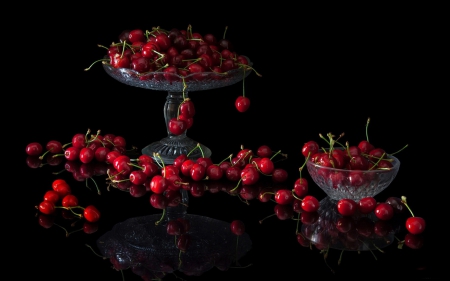 *** - cherries, food, fruits, glass