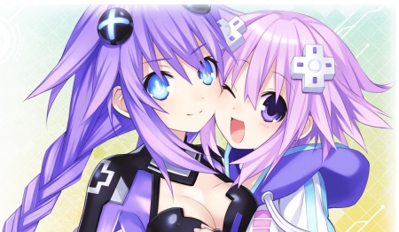 Black Heart / Neptune - nisa, circles, heart, neptune, ings, black heart, purple heart, long, blanc, nepgear, pink, black sister, short, pururut, weapon, rom, rpg, funky, sword, hair, white, wings, hyperdimension, cute, neptunia, background, sexy, noire, wallpaper, stripes, fancy, anime, blue, if, eyes, histoire, stars, purple, white heart, hd, socks, sky, ram, game, skirt, girl, pc, vert, glow, 1, rebirth