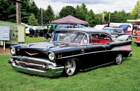 1957-Chevrolet-Bel-Air - classic, 1957, black, gm