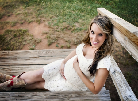 Cowgirl Relaxing - girls, women, style, fun, models, female, fashion, cowgirls, boots, western, blondes, bridges