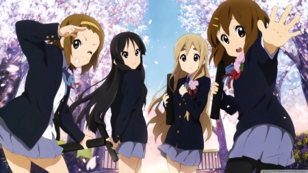 k-on spring - uniform, girls, spring, school