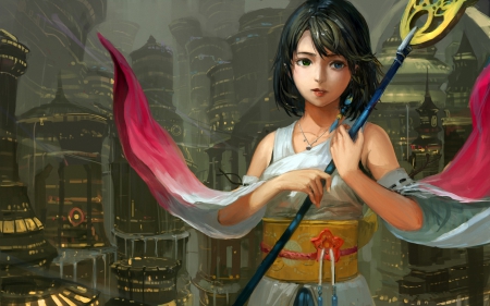 Fantays girl - art, girl, game, final fantasy, fantasy, x, yuna jeanex