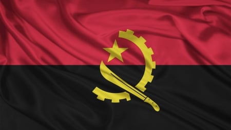 flag of angola - star, flag, angola, machete