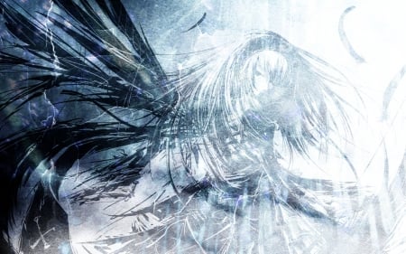 Fading in the Light - wings, winged, suigintou, feathers, anime, rozen maiden, angel