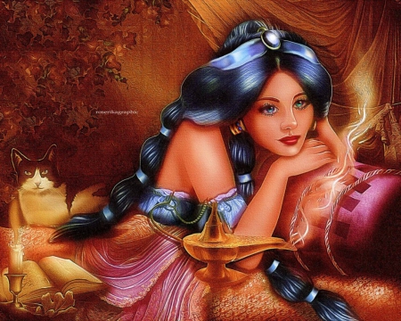 Jasmine - cute, jasmine, fantasy, art