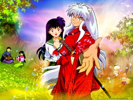 INU-YA-SHA with KAGOMI - inuyasha, colorful, anime, kagomi, friendship, anime series, love