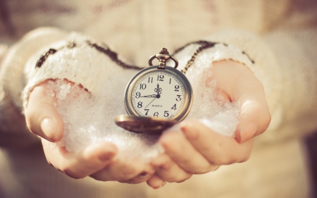 Watch - photography, watch, hand, snow