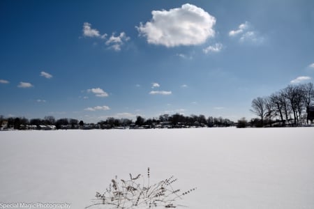 frozen winter lake - frozen winter lake, frozen winter, meyers lake, winter lake