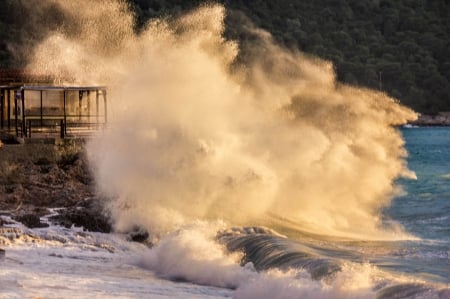 Really wild wave! - nature, forces of nature, sea, waves, coast