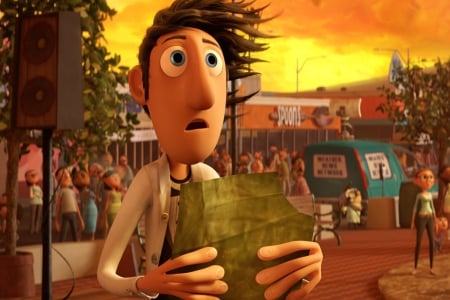 Flint Lockwood - food, movies, animation, cloudy with a chance of meatballs