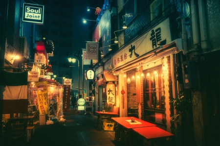 Japan - night, street, japan, nightlife