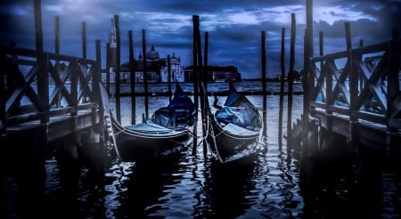 Gondolas - Venice - Landscape, Venice, water, Gondolas