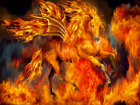 Fire Dancer - dancer, fantasy, fire, unicorn