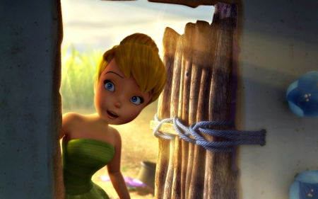 Tinker Bell and the Great Fairy Rescue ( 2010) - the great fairy rescue, girl, blonde, light, tinker bell, door, fantasy, movie, fairy, disney