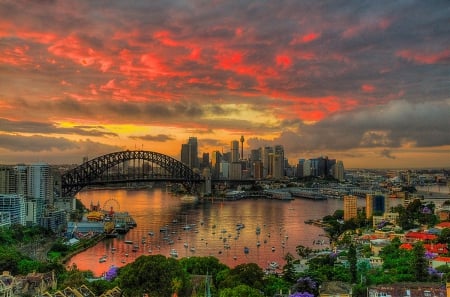 Beautiful Morning - sunset, Beautiful, Morning, bridge