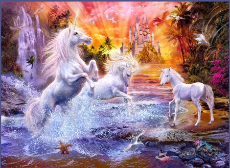 WILD UNICORNS - art, fantasy, unicorns, wild