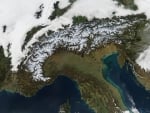 View from space of the Alps