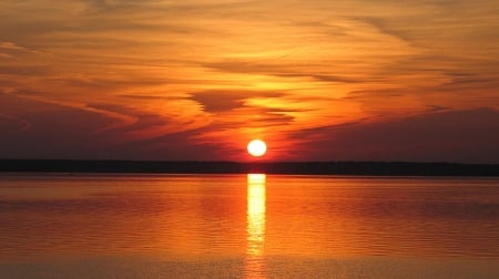 Amazing Sunset - sea, sunset, orange, amazing