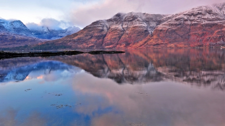 Mountain Reflection - lake, mountain, reflection, evening