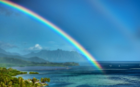 rainbow - fun, nature, rainbow, ocean, cool