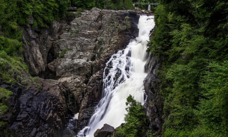 Waterfall - nature, forest, trees, waterfall