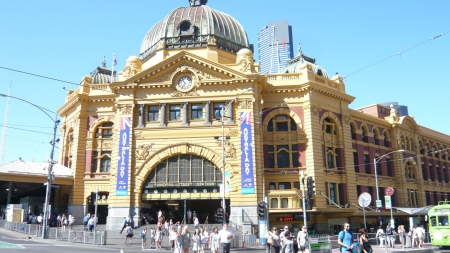 flinders street station melbourne australia - street, flinders, melbourne, station, australia