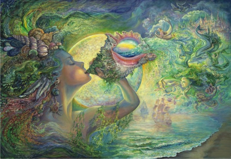 Call Of the Sea - fantasy, lady, green, sea, princess, ocean