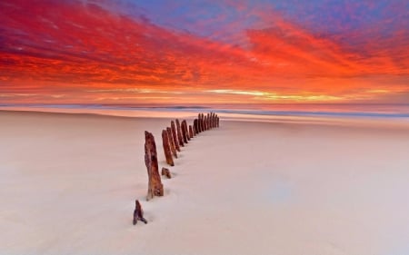 Beach Sunset - nature, beaches, sky, sunsets, sand