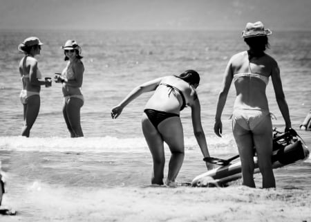 Cowgirl Beach - beach, cowgirl, ocean, bikini