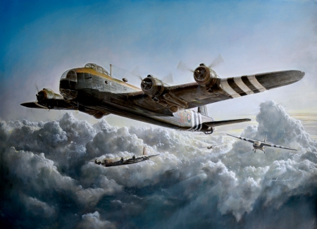 Short Stirling Artwork - history art, short stirling, british aircraft, world war two, war art