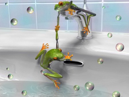 greens froglet - water, animals, 3d, frogs