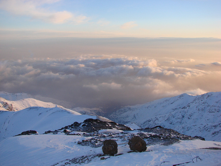 Mountain - beauty, mountain, cloud, winter, sunrise