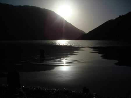 Lake - beauty, lake, black, dark