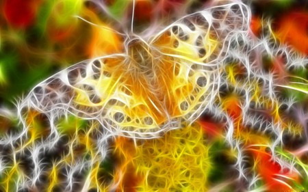 MAGIC BUTTERFLY - art, butterfly, digital, golden