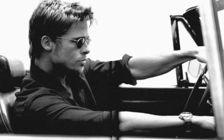 Brad Pitt - black and white, movies, cinema