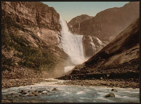 wonderful landscape - waterfalls, mountain