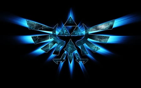 Triforce - tri force, triforce, zelda, flood, blue, legend of zelda, link