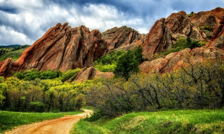 ROCKS from ROXBOROUGH PARK - clouds, splendor, international park, road, landscape, nature, places, mountains, sky