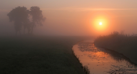 * Sunset * - nature, sky, sunset, river