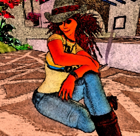 Cowgirl Art - cowgirl, boots, hat, art