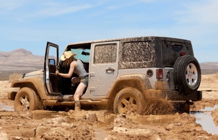 Cowgirl Jeep - jeep, boots, mud, cowgirl